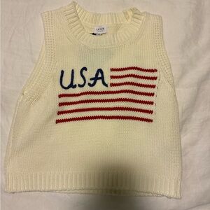 Le Lis Cream Knit USA Sweater Vest